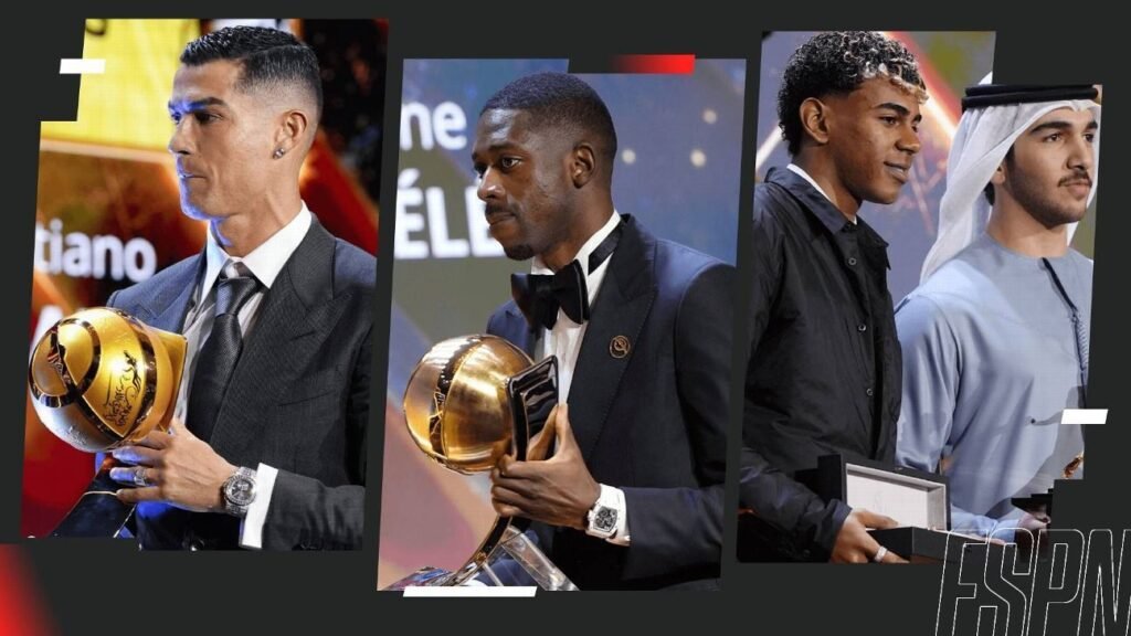 Premios Globe Soccer 2025: Dembélé brilla como el mejor; CR7 y Lamine Yamal también reconocidos
